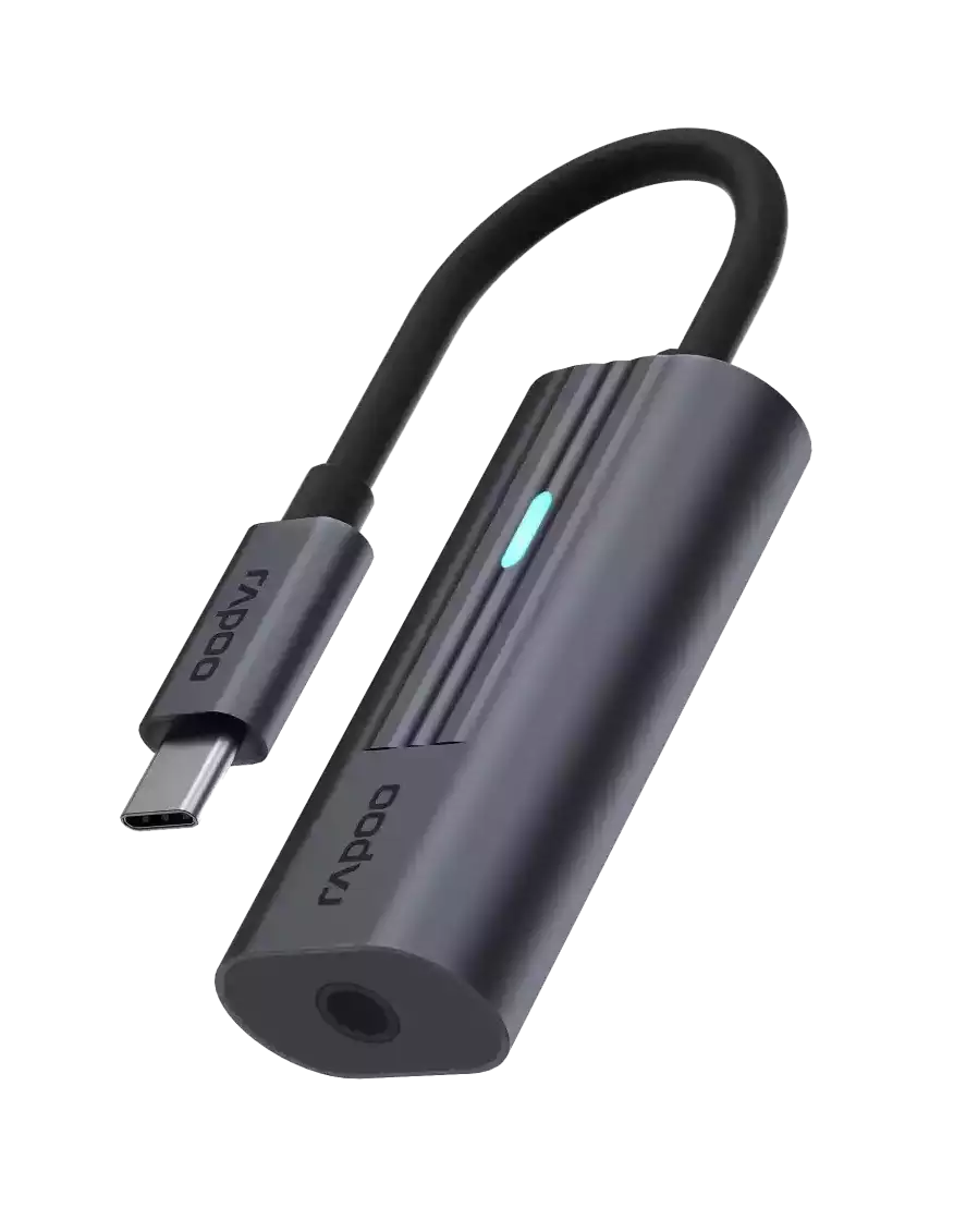 Rapoo USB-C Naar 3,5 Mm Audio-adapter - Voor Laptop, Tablet En Smartphone, Plug & Play